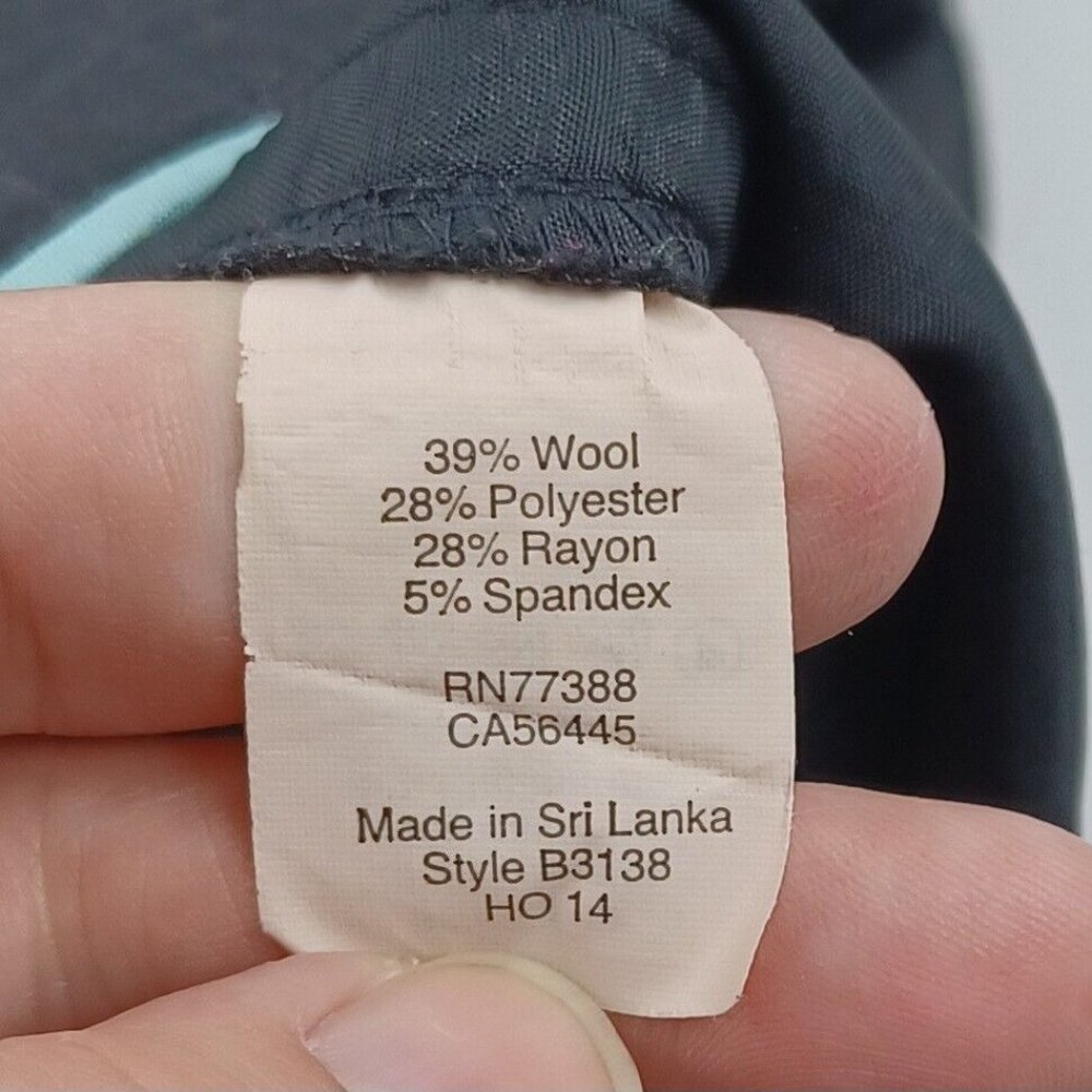 J Crew Womens Bi Stretch Wool Blend Side Stripe Trousers Black w Pockets size 14 - Picture 12 of 13